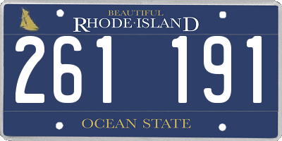 RI license plate 261191