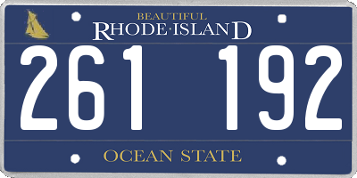 RI license plate 261192
