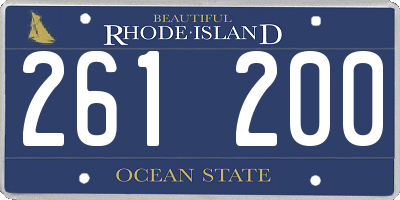 RI license plate 261200