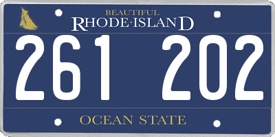 RI license plate 261202