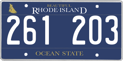 RI license plate 261203