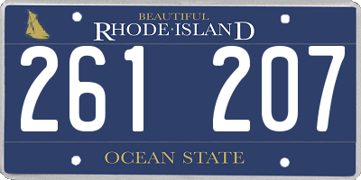 RI license plate 261207
