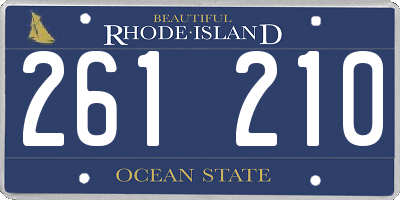 RI license plate 261210