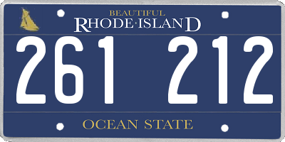 RI license plate 261212