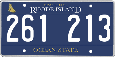 RI license plate 261213