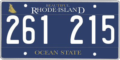 RI license plate 261215