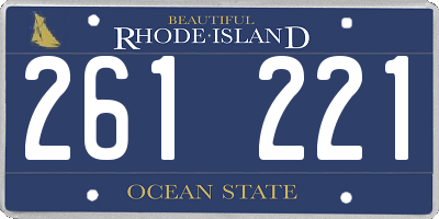 RI license plate 261221