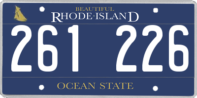 RI license plate 261226