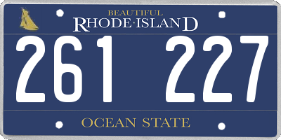 RI license plate 261227
