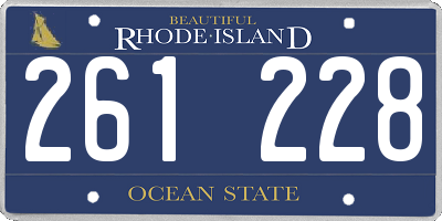 RI license plate 261228