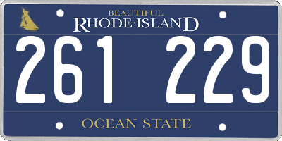 RI license plate 261229