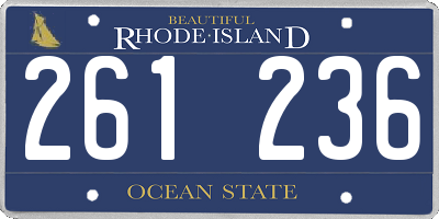 RI license plate 261236