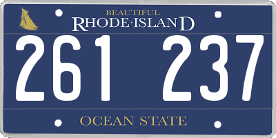 RI license plate 261237