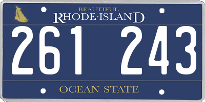 RI license plate 261243