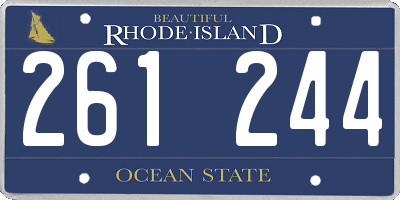 RI license plate 261244