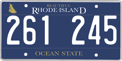 RI license plate 261245
