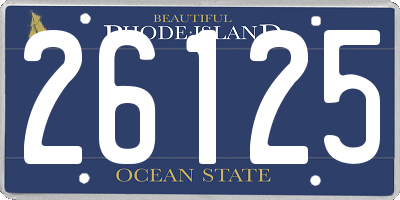 RI license plate 26125