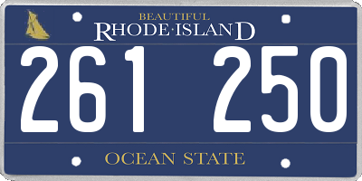 RI license plate 261250