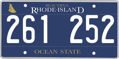 RI license plate 261252