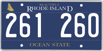 RI license plate 261260