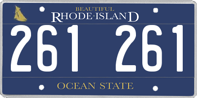 RI license plate 261261
