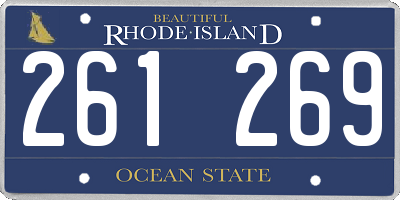 RI license plate 261269