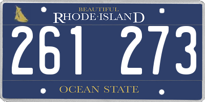 RI license plate 261273