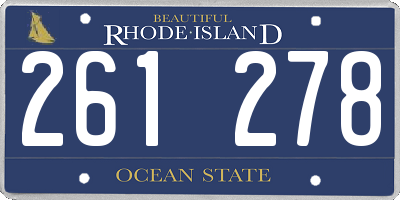 RI license plate 261278