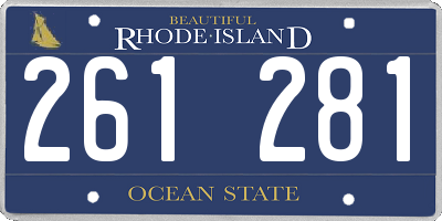 RI license plate 261281