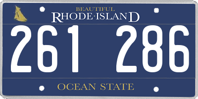 RI license plate 261286