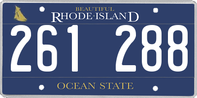 RI license plate 261288