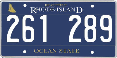 RI license plate 261289