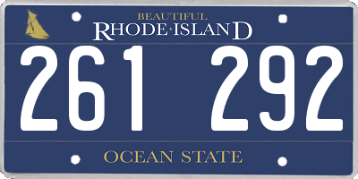 RI license plate 261292
