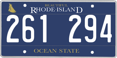 RI license plate 261294