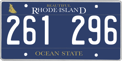 RI license plate 261296