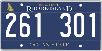 RI license plate 261301