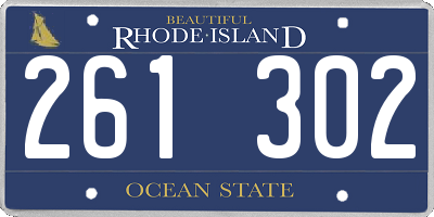 RI license plate 261302