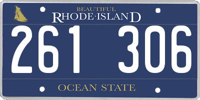RI license plate 261306
