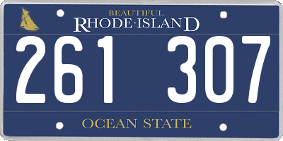 RI license plate 261307