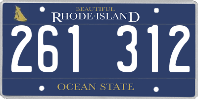 RI license plate 261312