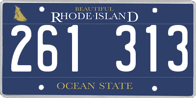 RI license plate 261313