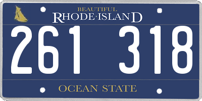 RI license plate 261318