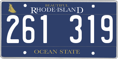 RI license plate 261319