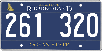 RI license plate 261320
