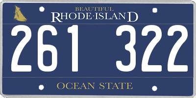 RI license plate 261322