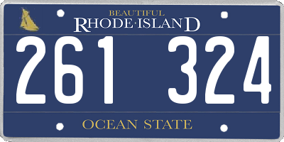 RI license plate 261324