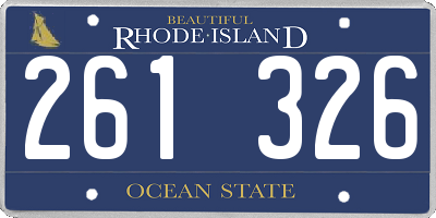 RI license plate 261326