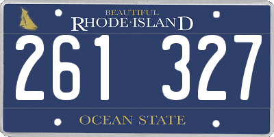 RI license plate 261327