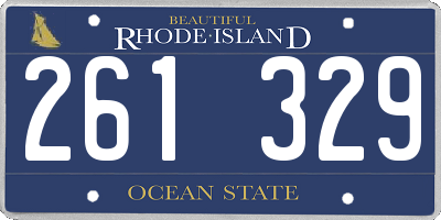 RI license plate 261329