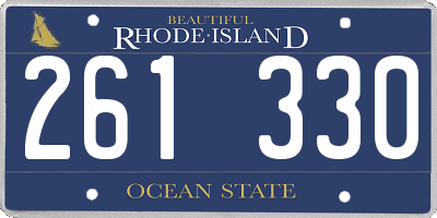 RI license plate 261330